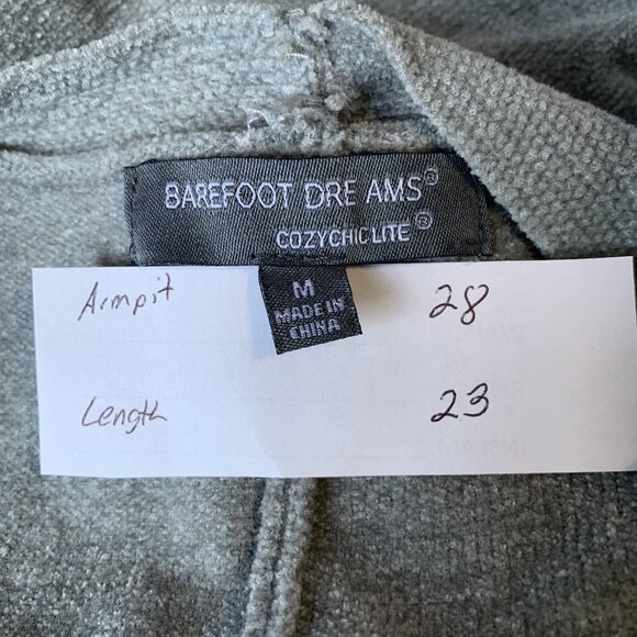 Barefoot Dreams Boxy Cardigan Sweater Medium CozyChic Gray Button Up Oversized - Picture 2 of 10